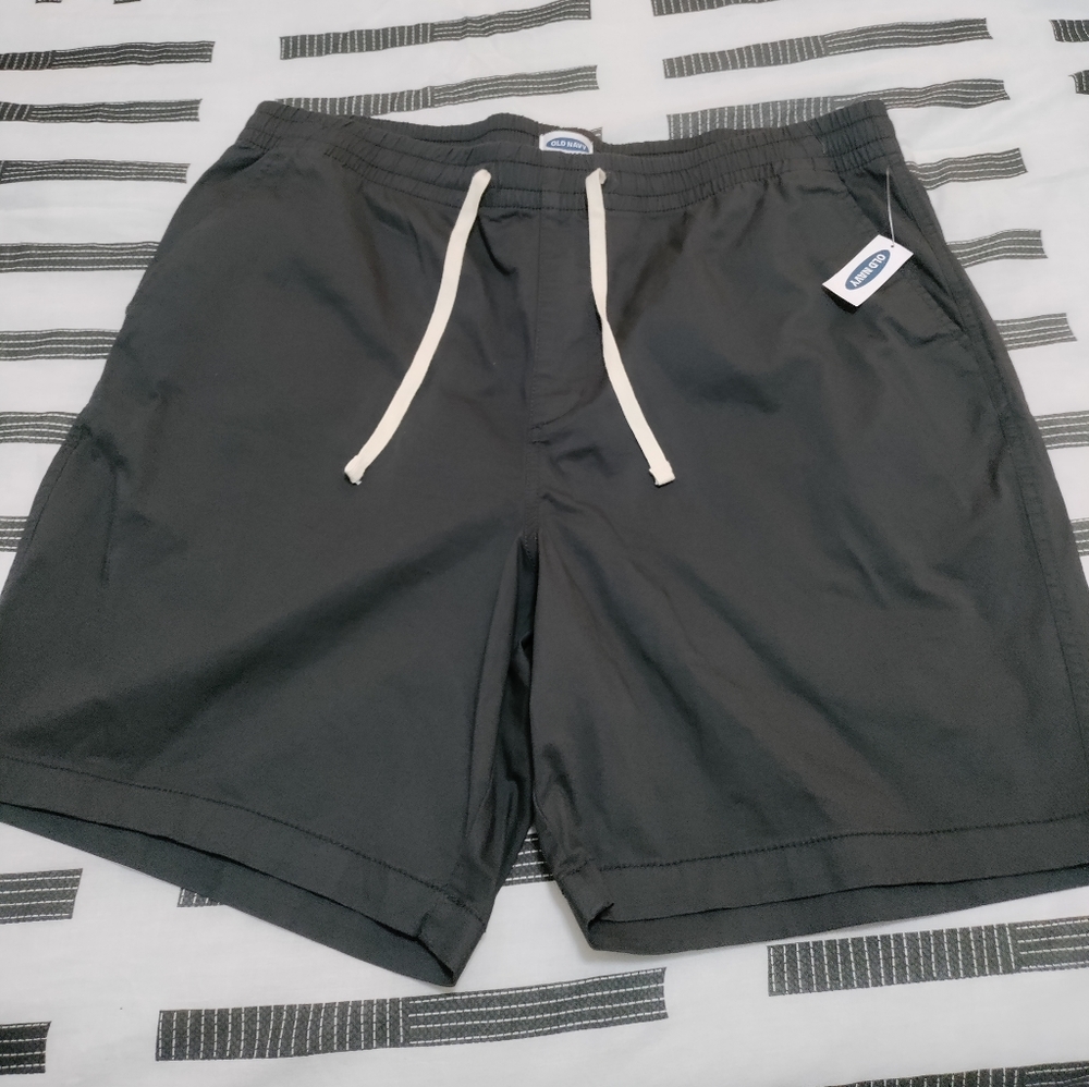 Men's drawing elastic waist cotton shorts